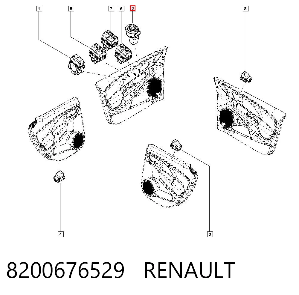 8200676529 Renault (RVI) Блок управления зеркалами заднего вида, на двери