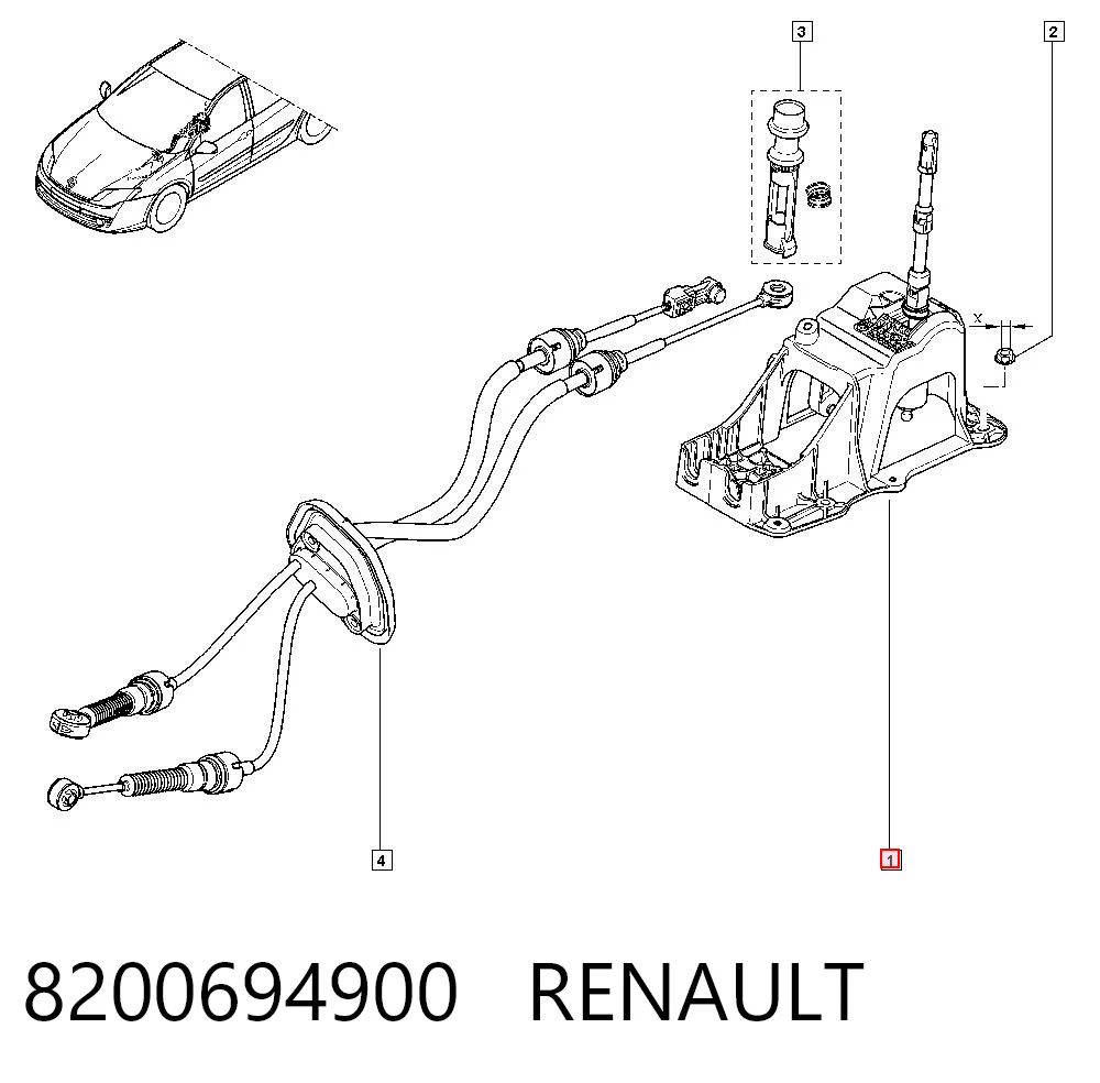 Трос КПП Renault Laguna III хэтчбек (BT0, BT1) (2007 - 2015) цена, от 130.12 USD