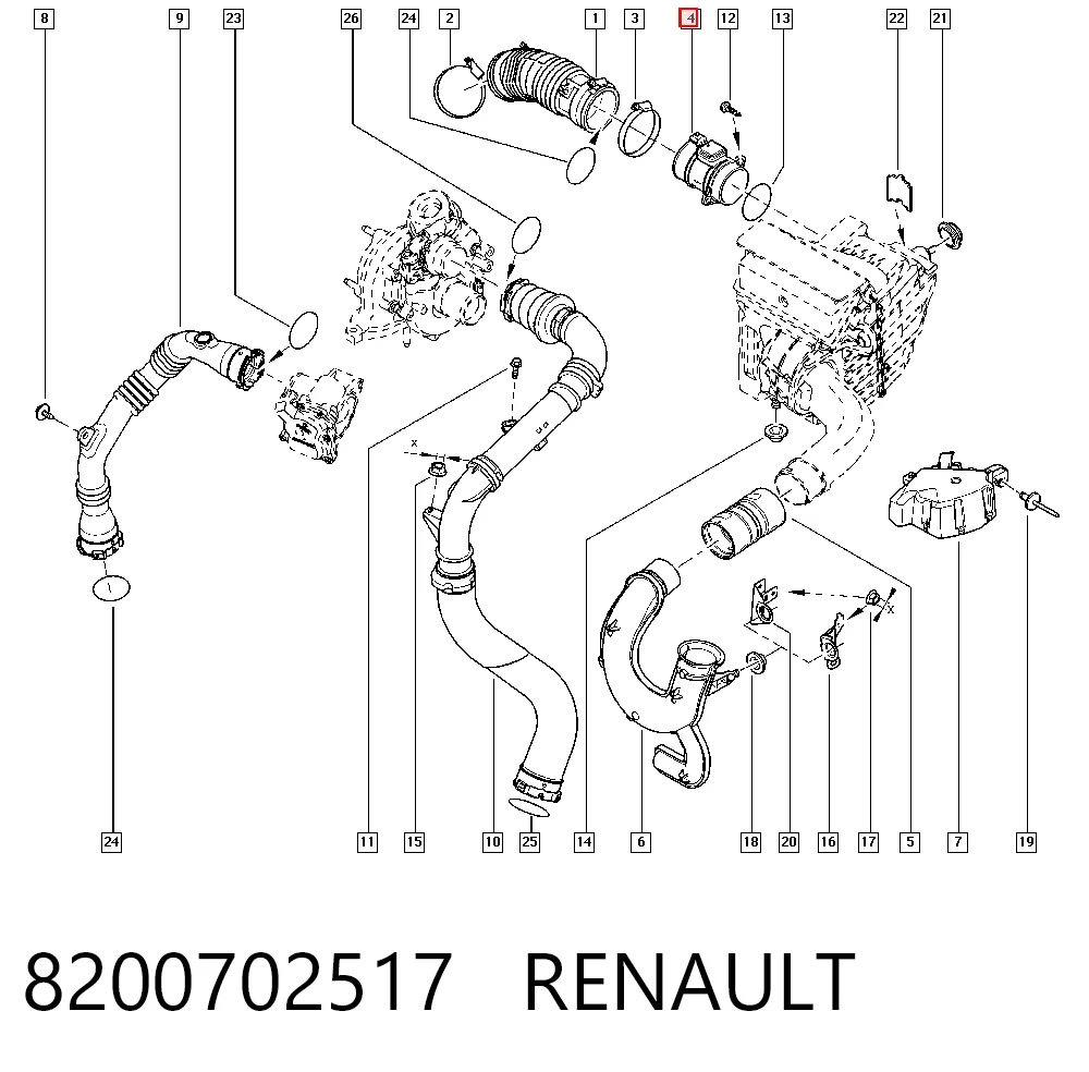 8200702517 Renault (RVI) Датчик расхода воздуха