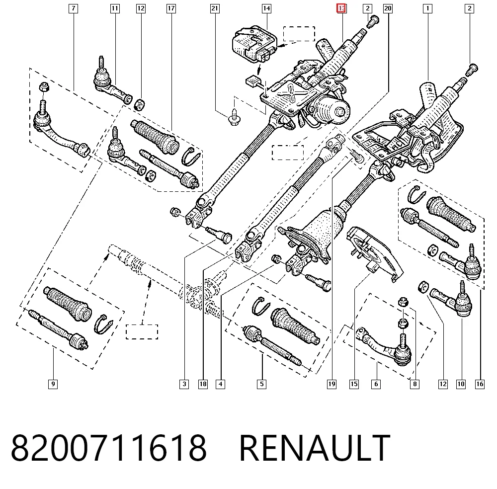  Рулевая колонка Renault Clio 2