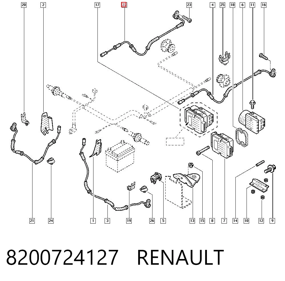 8200724127 Renault (RVI) Датчик АБС (ABS) задний
