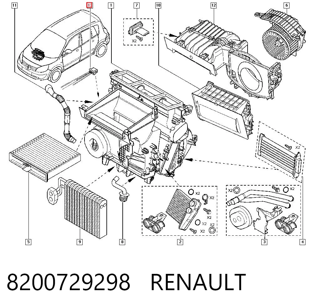 8200729298 Renault (RVI) Разъем (фишка) резистора моторчика печки