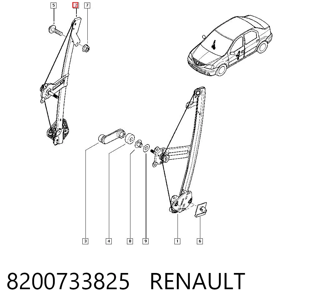  Стеклоподъемник передней правой двери Dacia Duster 