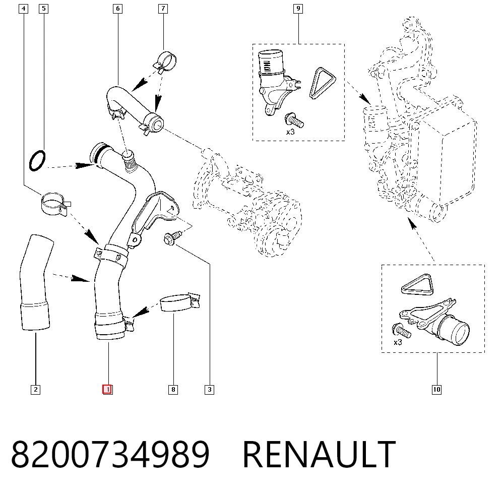 Шланг термостата на Renault Koleos  HY0