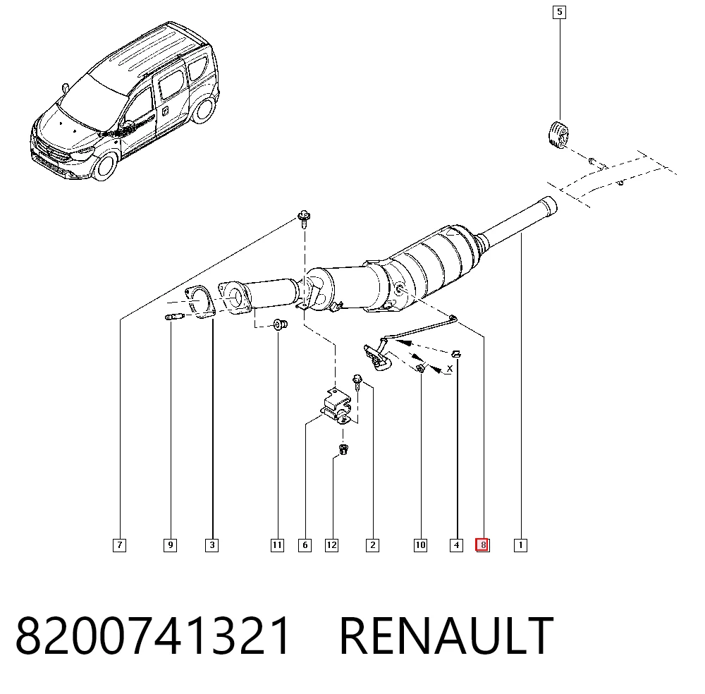 8200741321 Renault (RVI) Датчик давления выхлопных газов