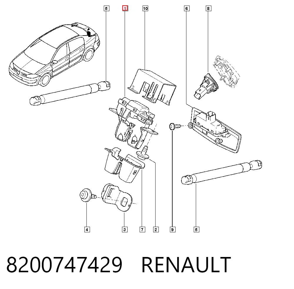 8200747429 Renault (RVI) Замок пятой двери