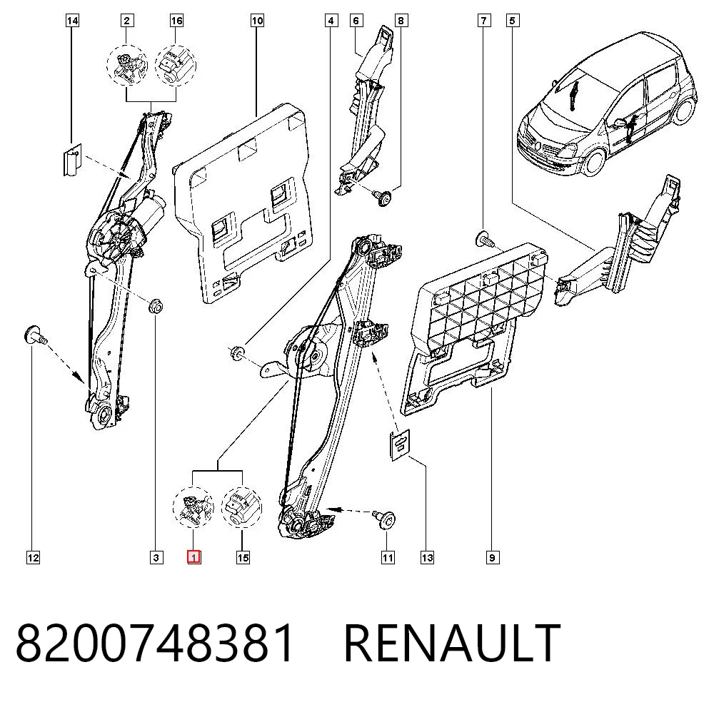 ACQ0241 Magneti Marelli Механизм стеклоподъемника передней левой двери