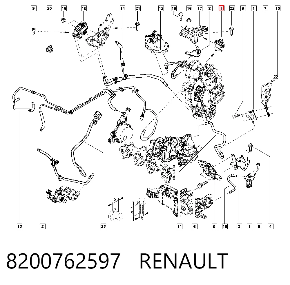 8200762597 Renault (RVI) Клапан соленоид регулирования заслонки EGR