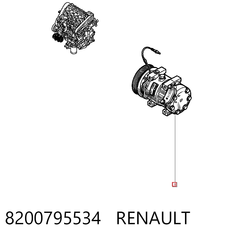 8200795534 Renault (RVI) Компрессор хладагента