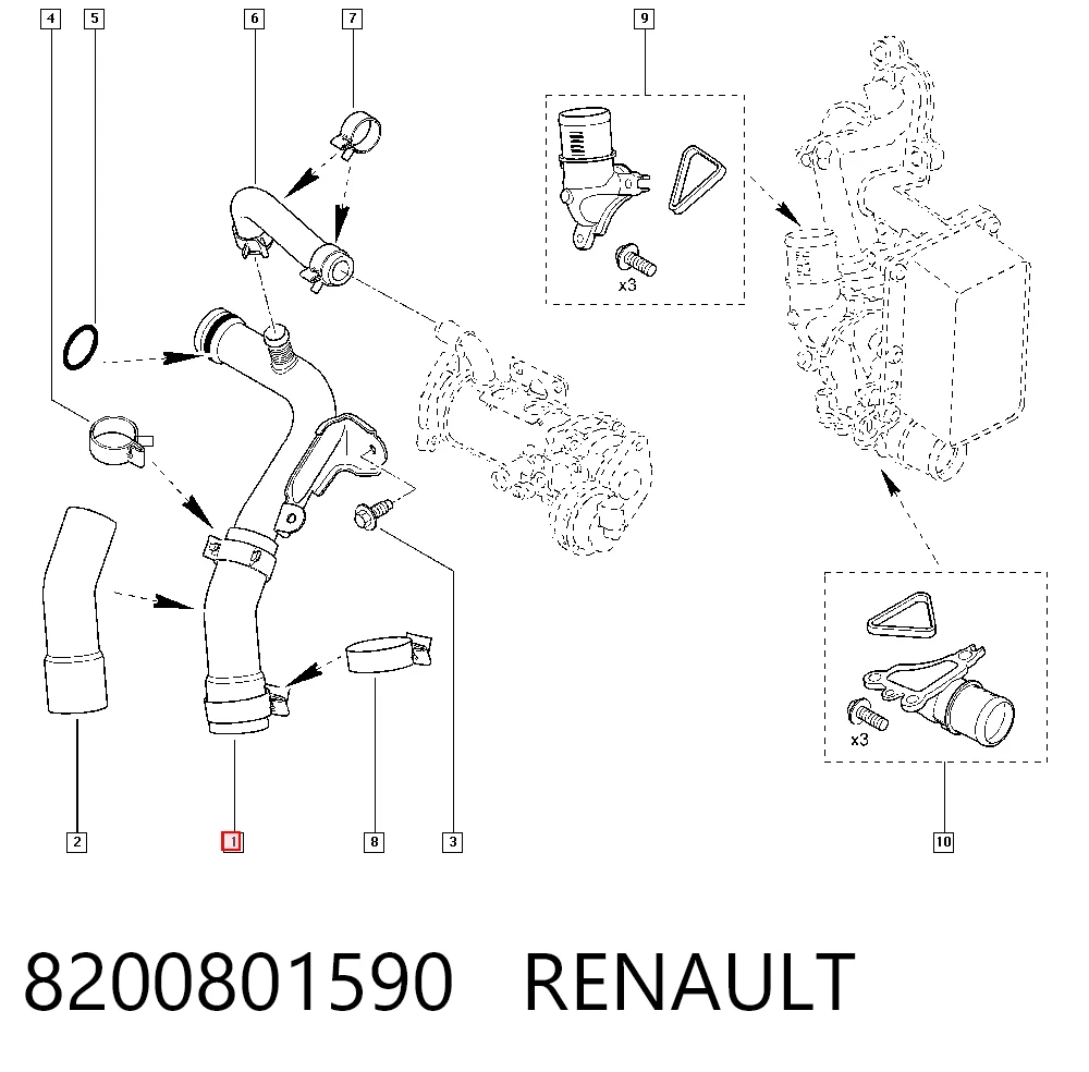 Шланг/патрубок системы охлаждения Renault Koleos внедорожник (HY0) (2008 - 2026) цена, от 11.10 USD