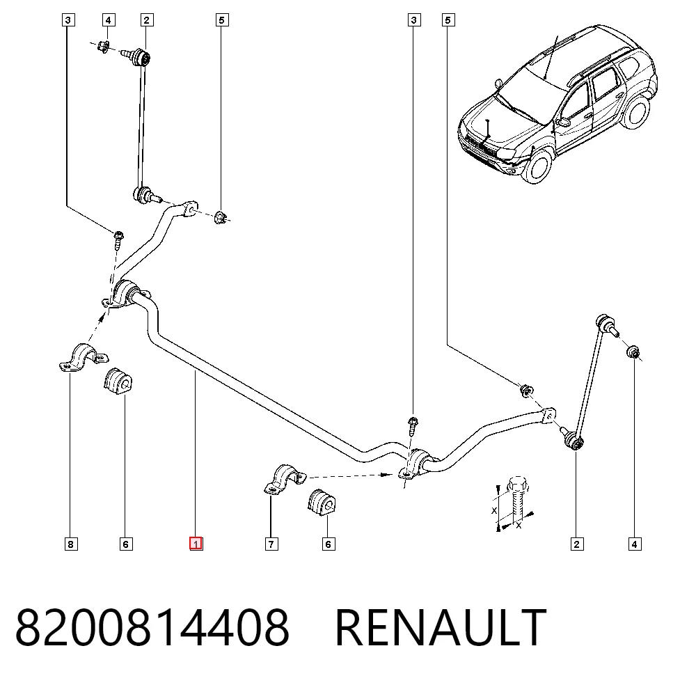 Стабилизатор поперечной устойчивости передний Renault DUSTER I внедорожник (HS) (2010 - 2026) цена, от 133.07 USD