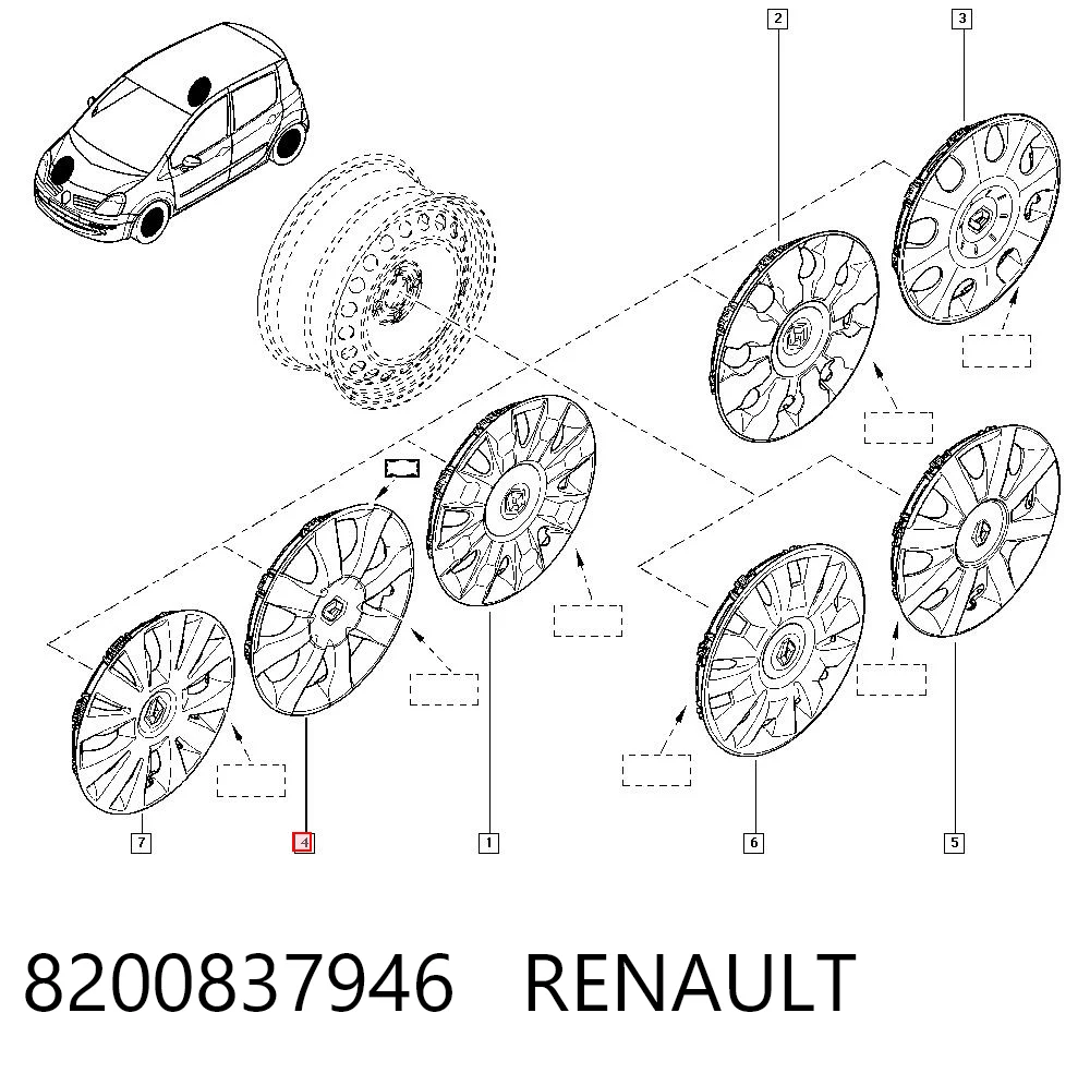 Колпаки на диски на Renault Modus  JP0