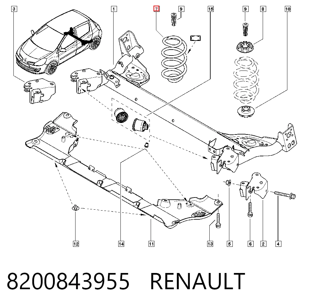 Пружина амортизатора Renault Clio III хэтчбек (BR01, CR01) (2005 - 2014) цена, от 22.11 USD
