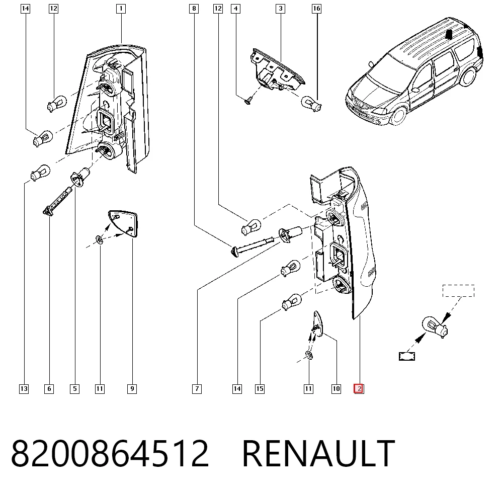 Задняя левая фара AND 30945151 цена, от 36.63 USD