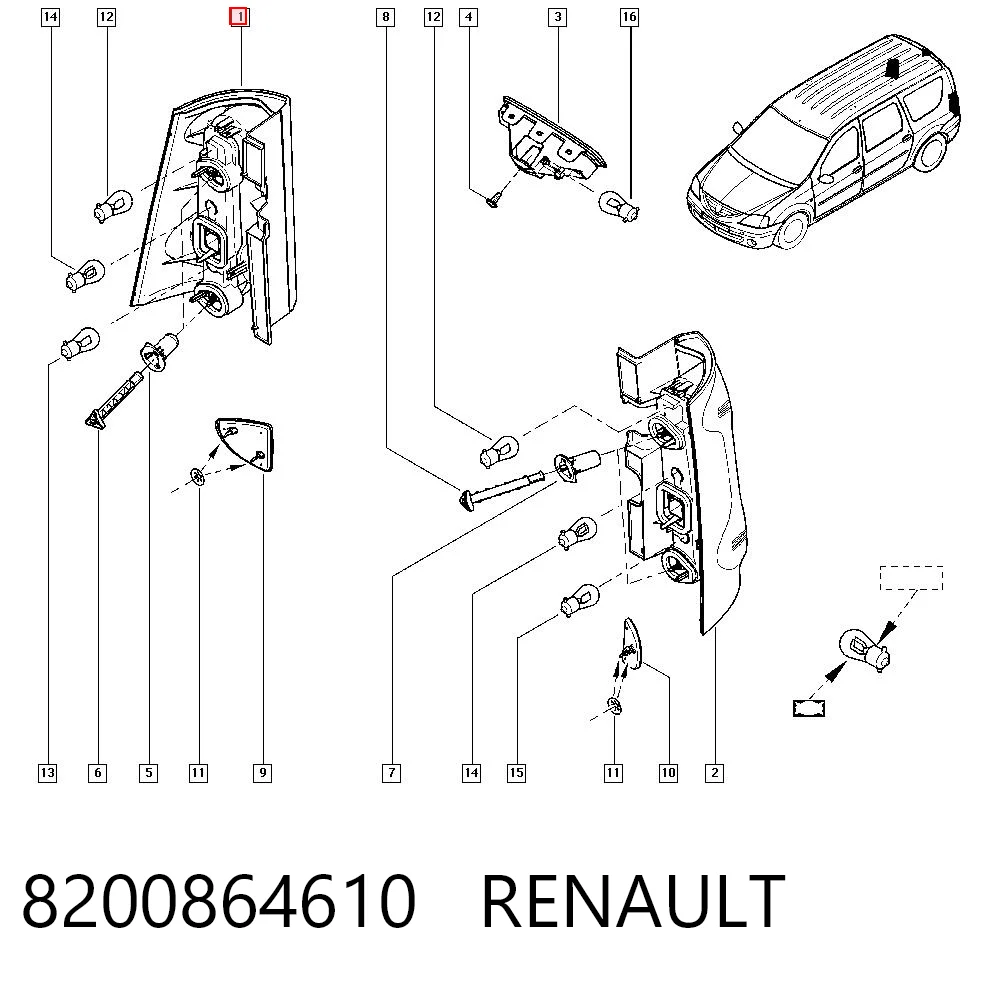 Фонарь задний правый AND 30945152 цена, от 34.78 USD