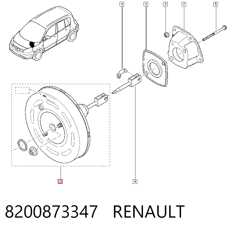 Усилитель тормозов Renault Megane 2