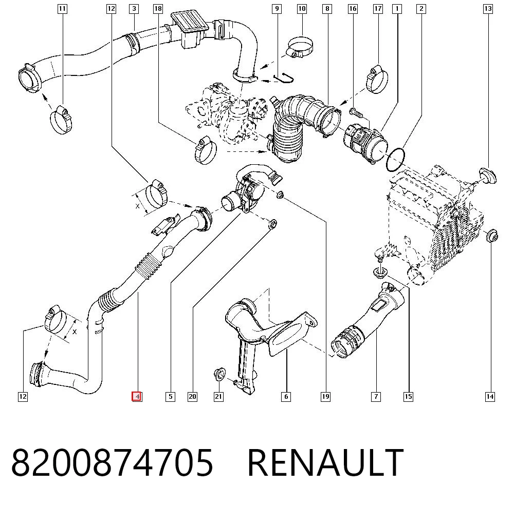 8200874705 Renault (RVI) Патрубок интеркуллера
