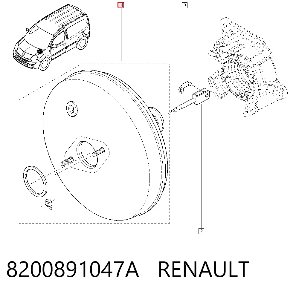 Усилитель тормозов Renault Kangoo 2