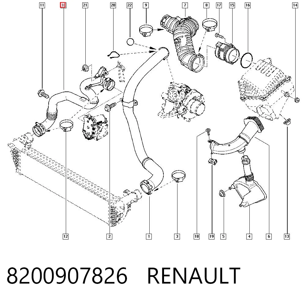 8200907826 Renault (RVI) Патрубок интеркуллера