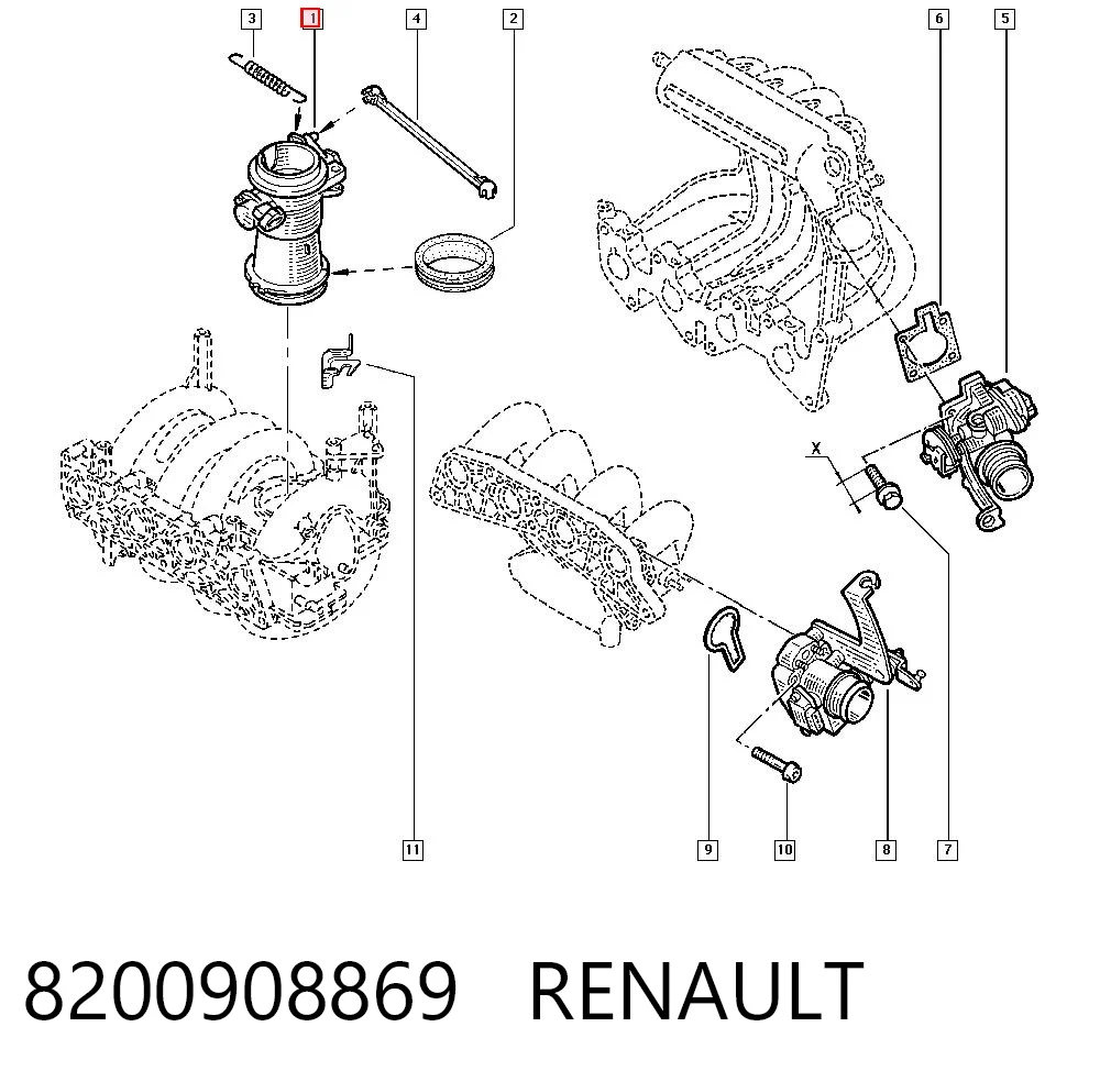 8200908869 Renault (RVI) Дроссельная заслонка
