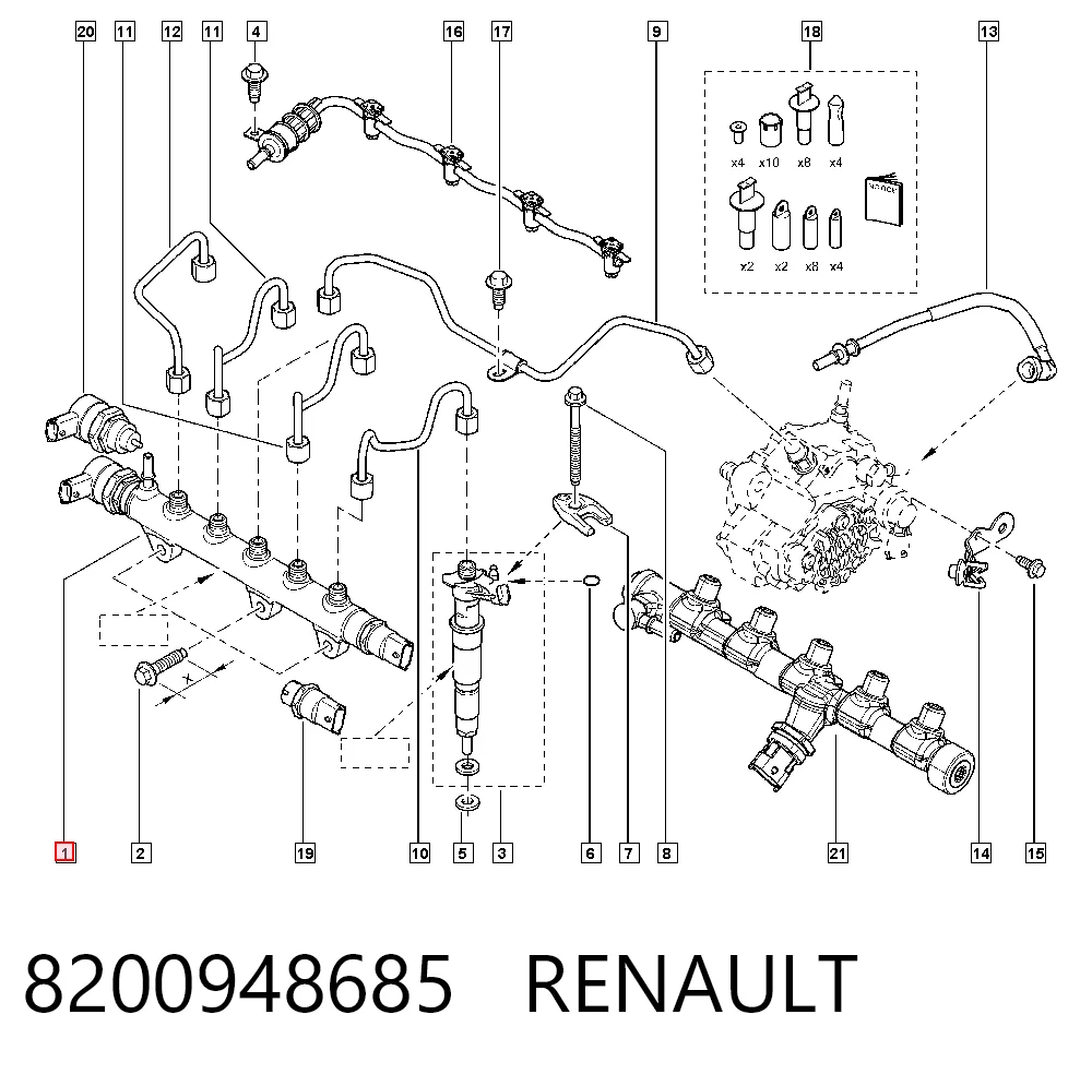Топливная рампа Nissan/Infiniti 8200853678