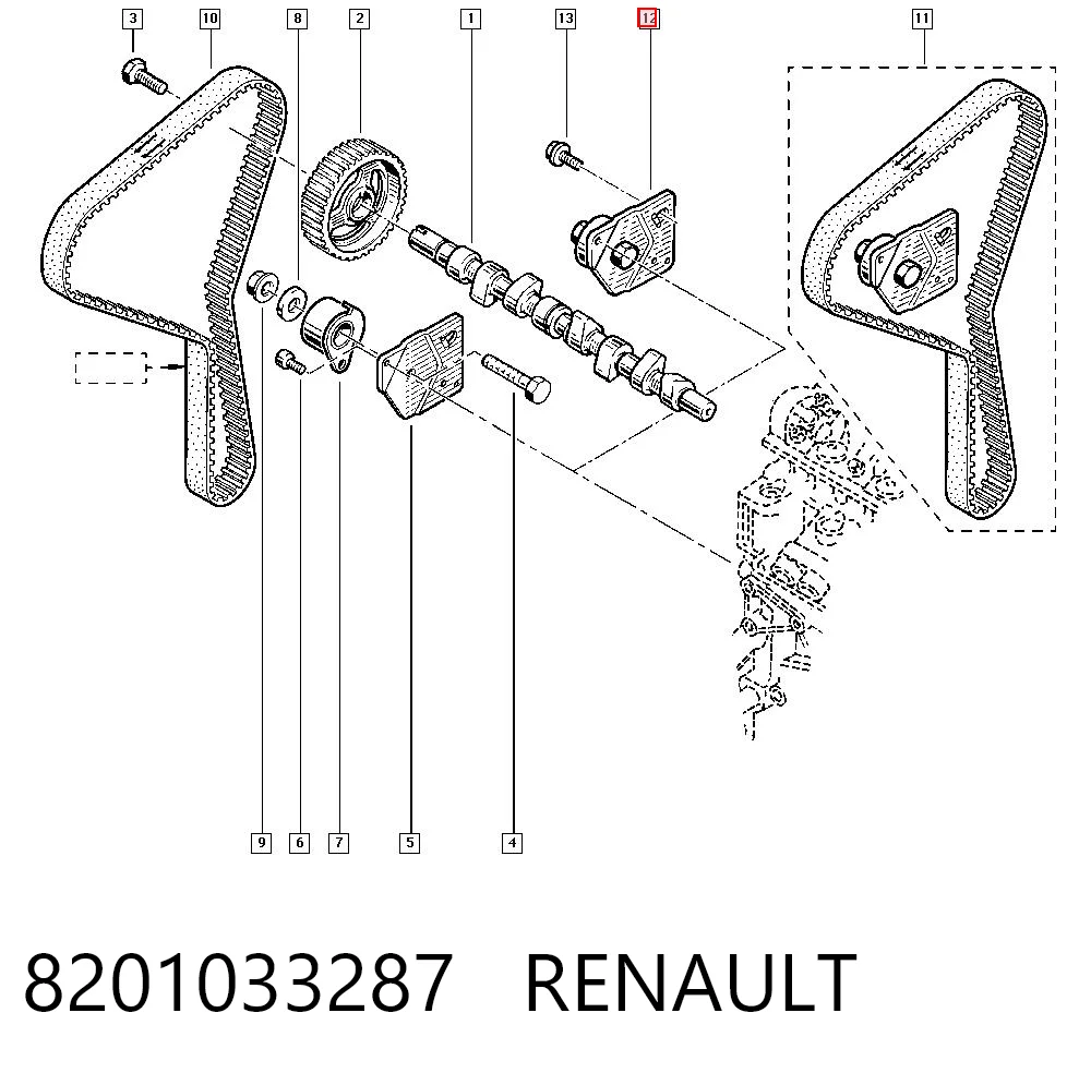  Ролик ГРМ Renault Megane 3