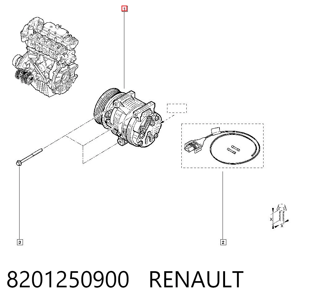 8201250900 Renault (RVI) Компрессор хладагента
