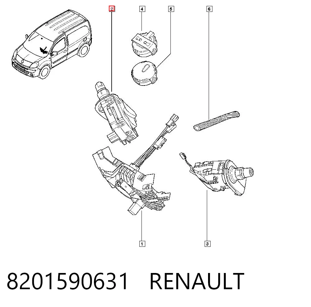 8201590631 Renault (RVI) Переключатель подрулевой, правый