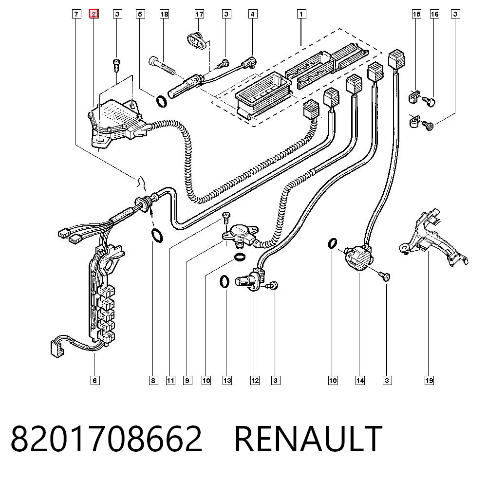 8201708662 Renault (RVI) Датчик положения селектора АКПП