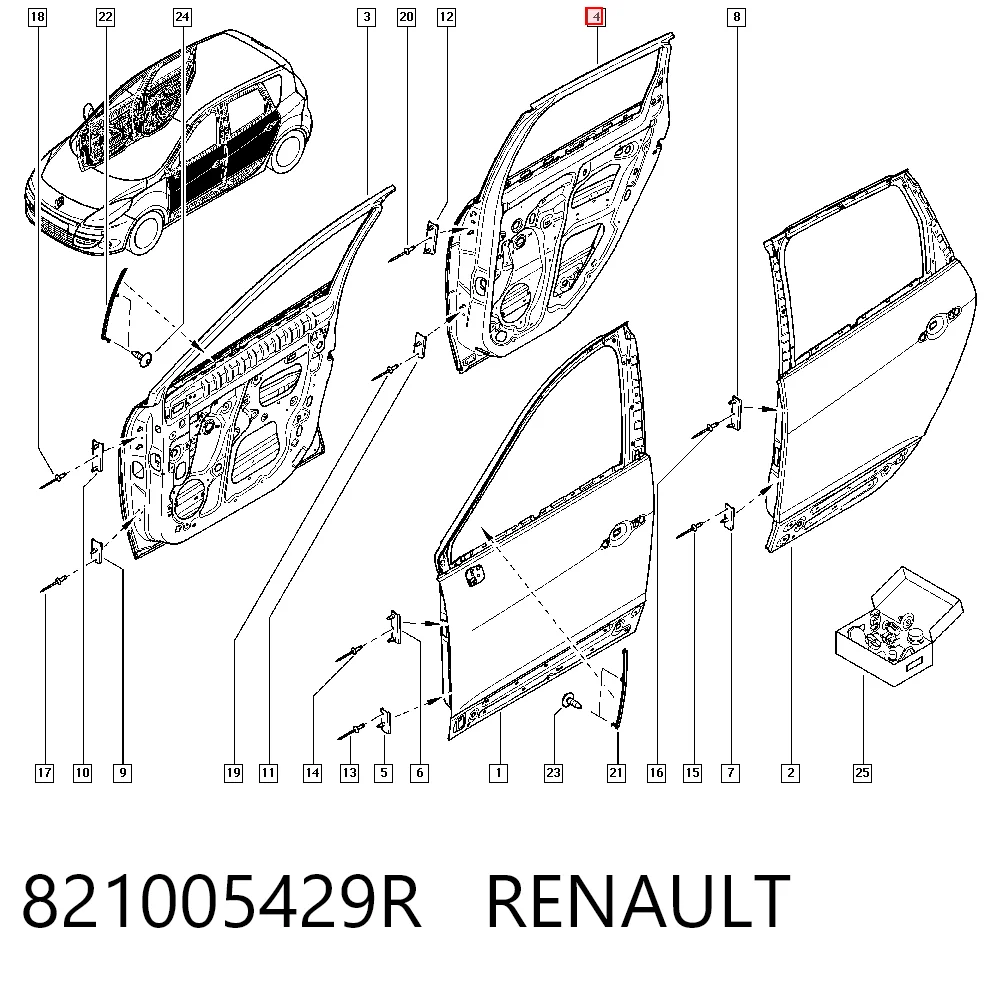 Дверь задняя, правая на Renault Scenic GRAND III JZ0, JZ1