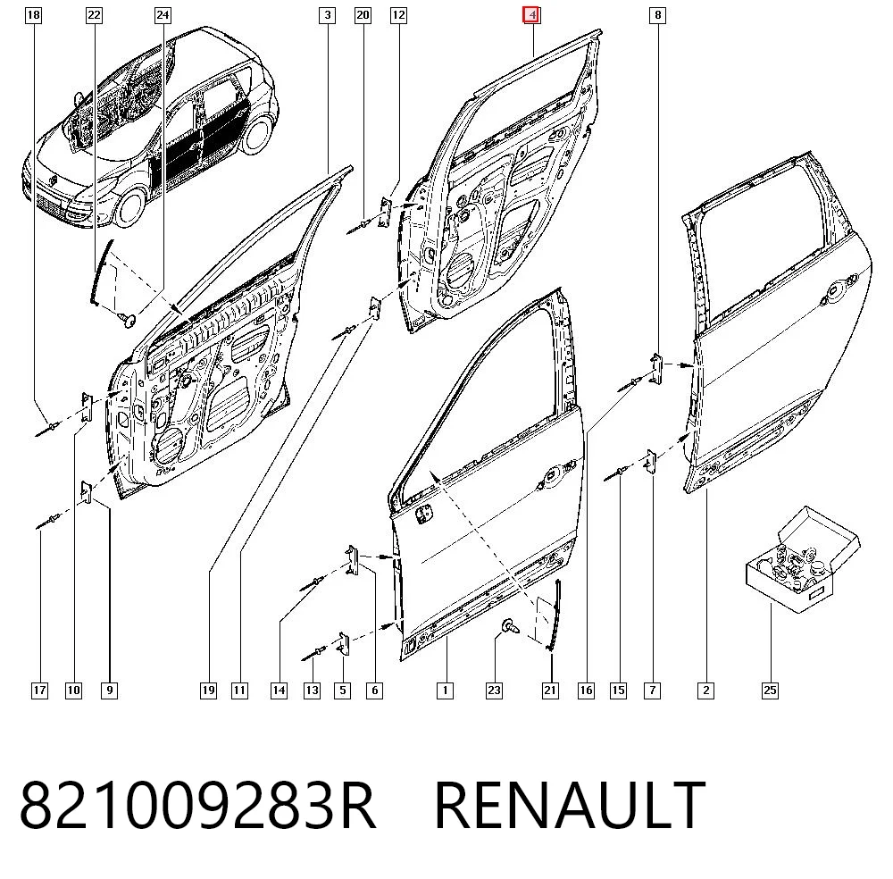 Дверь пассажирская задняя правая Renault Scenic GRAND III минивэн (JZ0, JZ1) (2009 - 2016) цена, от 77.79 USD