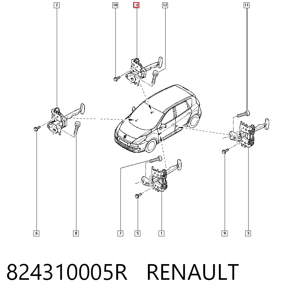 824310005R Renault (RVI) Ограничитель двери, задний
