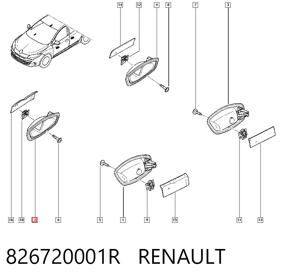 826720001R Renault (RVI) Ручка правой задней двери