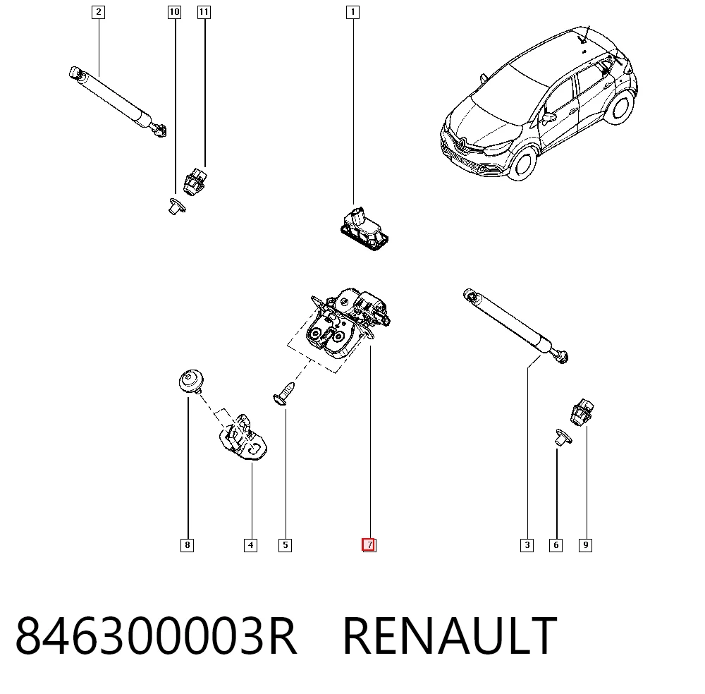  Замок багажника Renault Megane 3