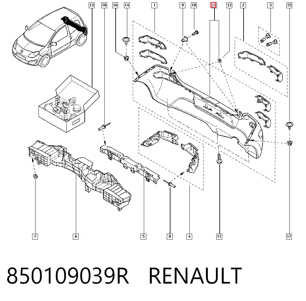 Бампер задний Polcar 600196 цена, от 116.86 USD