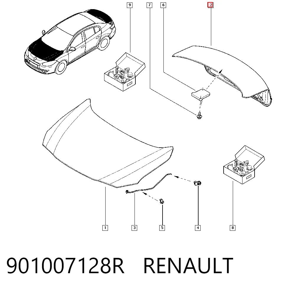 Крышка багажника Renault Fluence седан (L3) (2010 - 2026) цена, от 371.60 USD