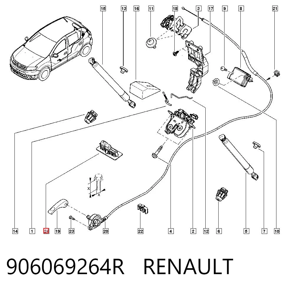 906069264R Renault (RVI) Кнопка привода замка крышки багажника (двери 3/5-й (ляды)