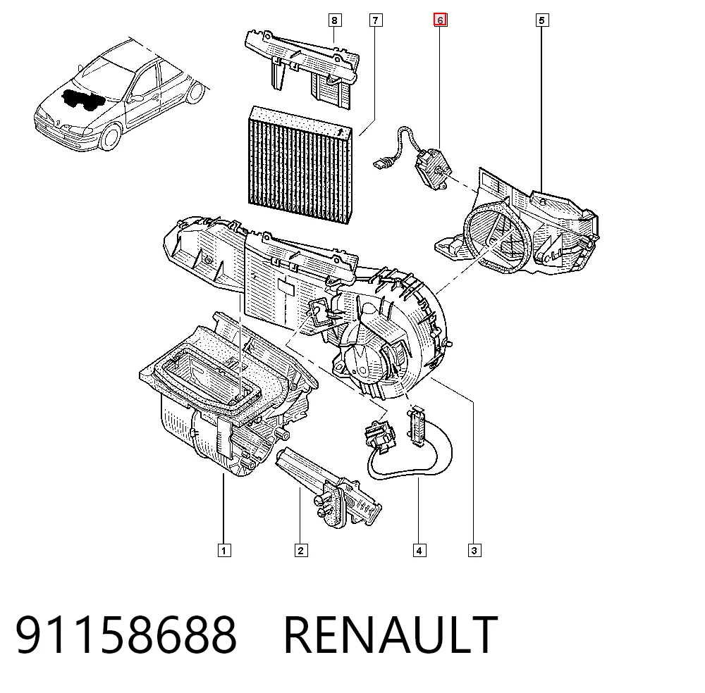  Привод заслонки печки Renault Trafic 2