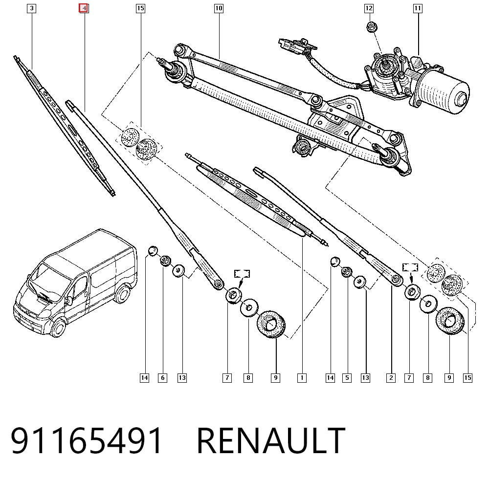 Поводок стеклоочистителя 7701050584 Nissan/Infiniti