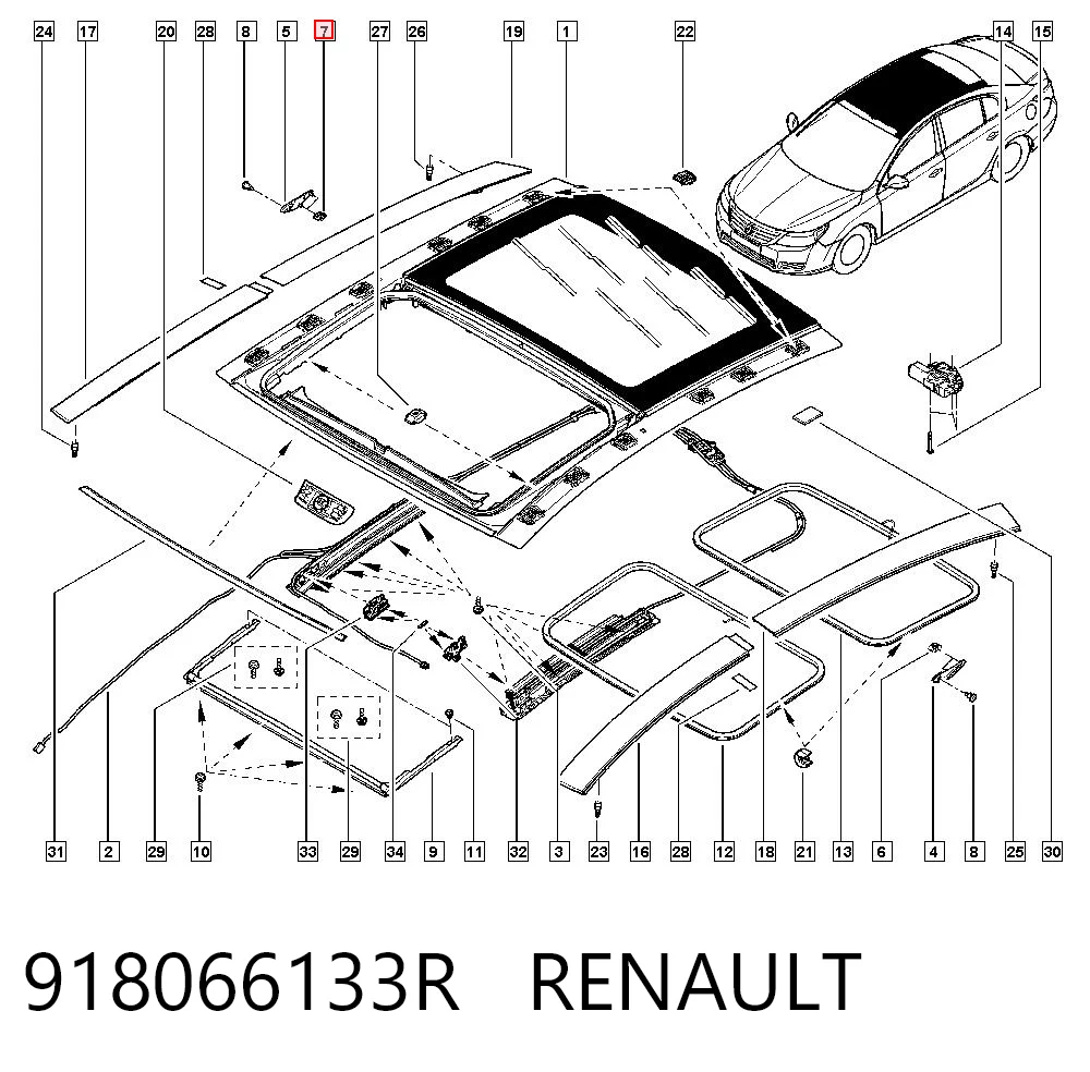 918066133R Renault (RVI) Детали крышки багажного люка