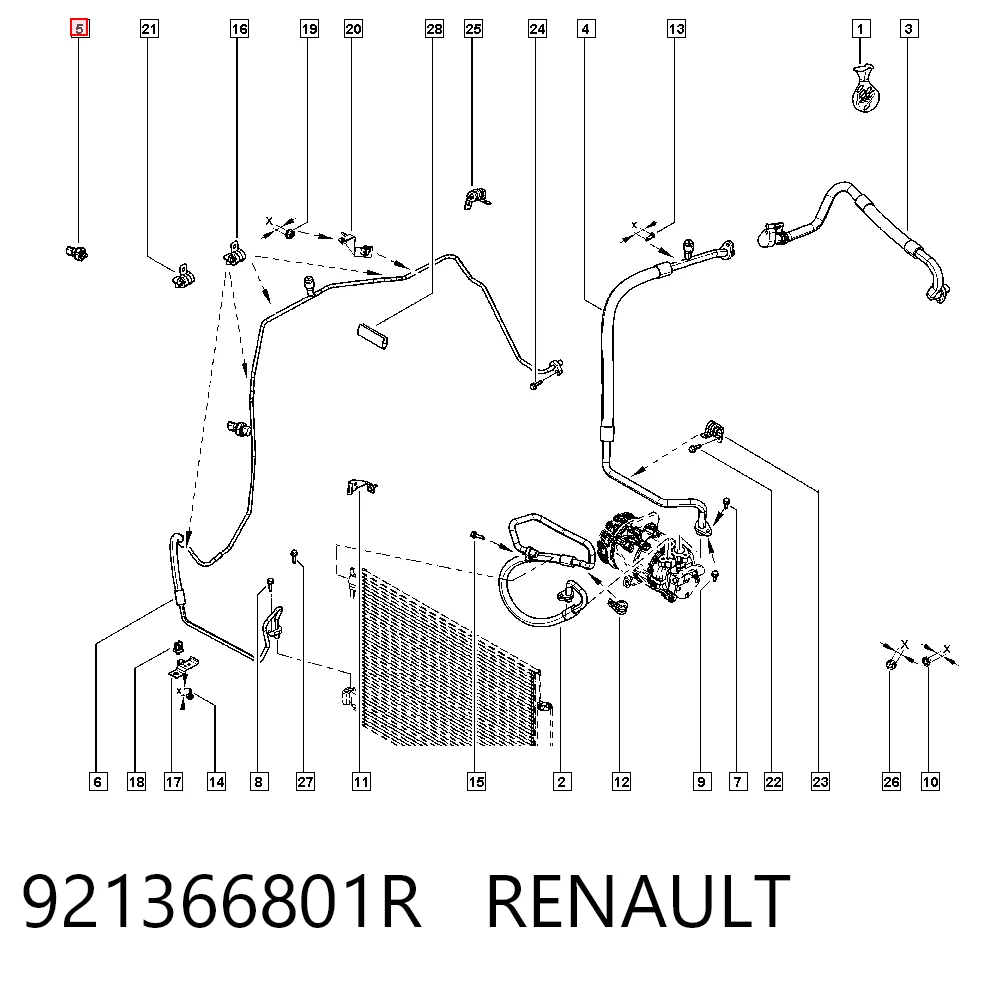 921366801R Renault (RVI) Клапан давления кондиционера