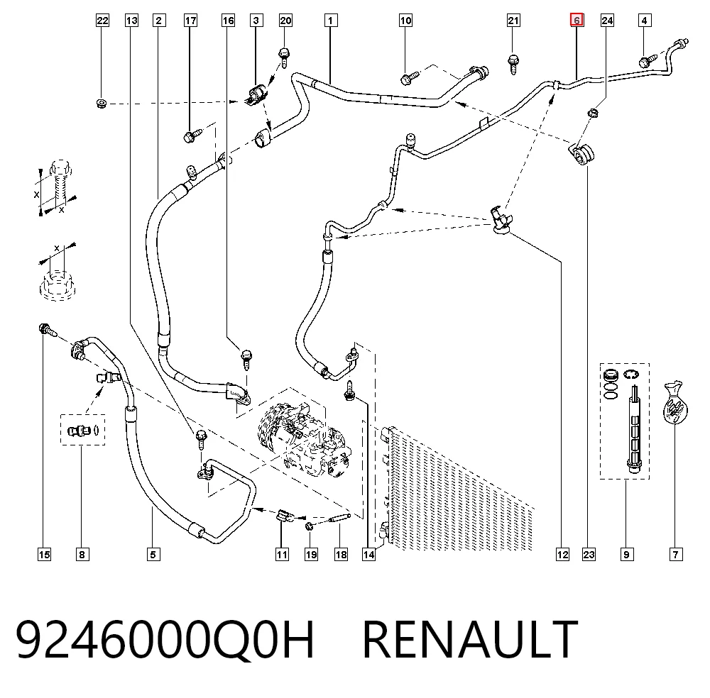 Купить 95519760 General Motors Шланг кондиционера, от радиатора к испарителю