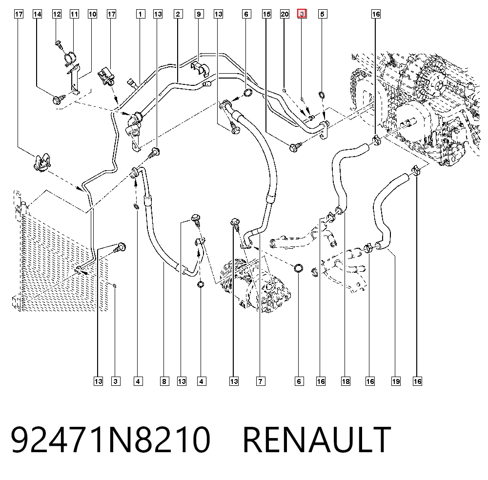 Кольцо уплотнительное шланга компрессора нагнетательного KSR604001 Jaguar