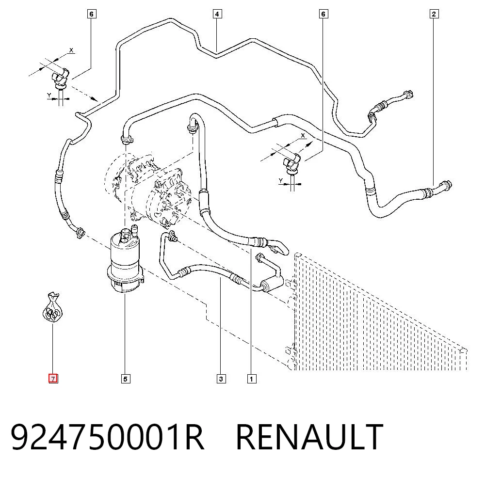 924750001R Renault (RVI) Прокладка трубки кондиционера