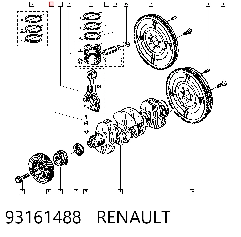 7700105835 Suzuki Болты для крепления шатунов