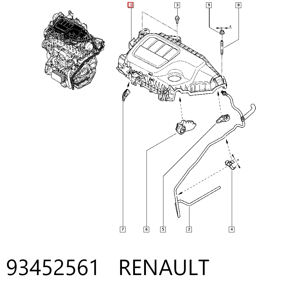 Крышка мотора декоративная на Renault Scenic GRAND III JZ0, JZ1