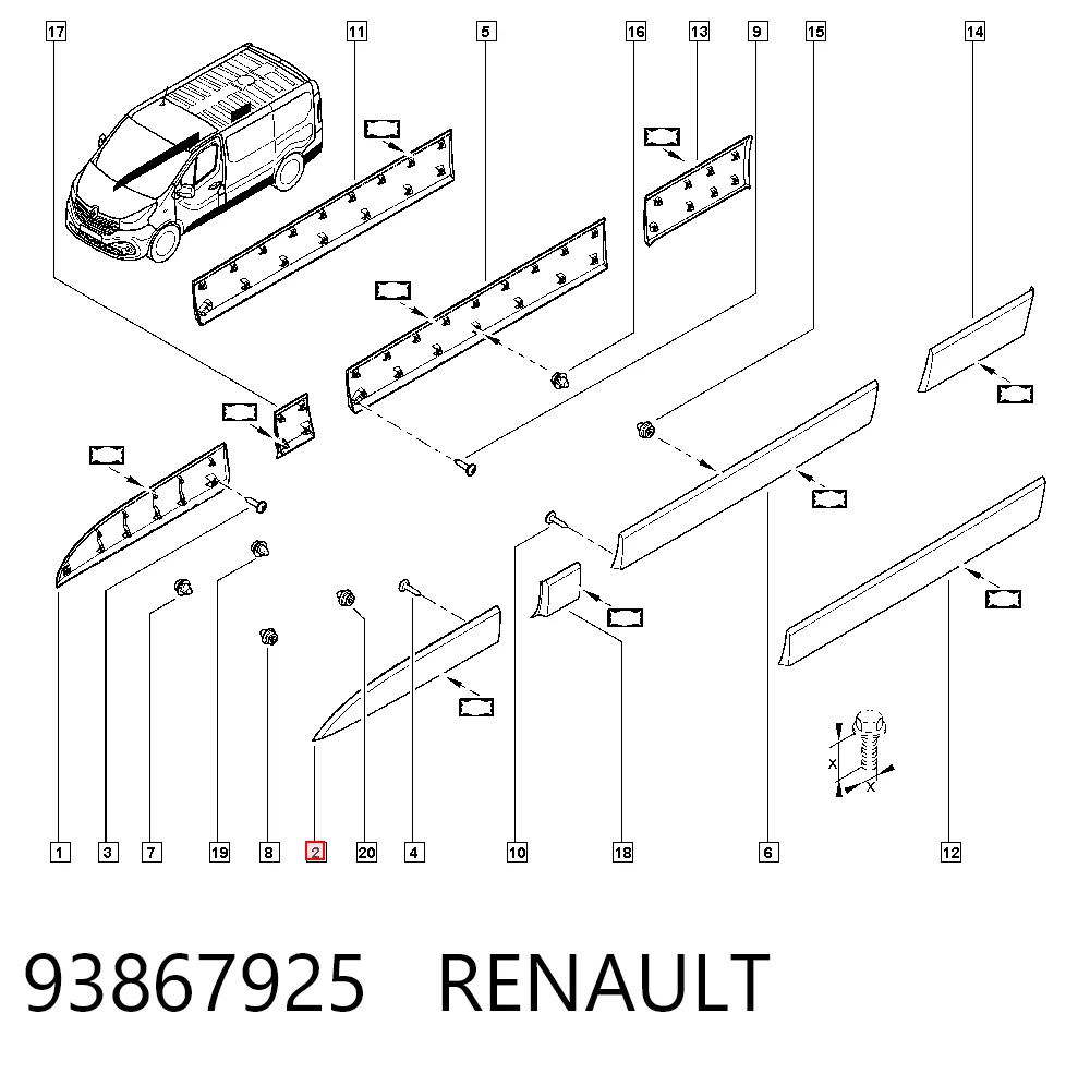 93867925 General Motors Молдинг передней левой двери