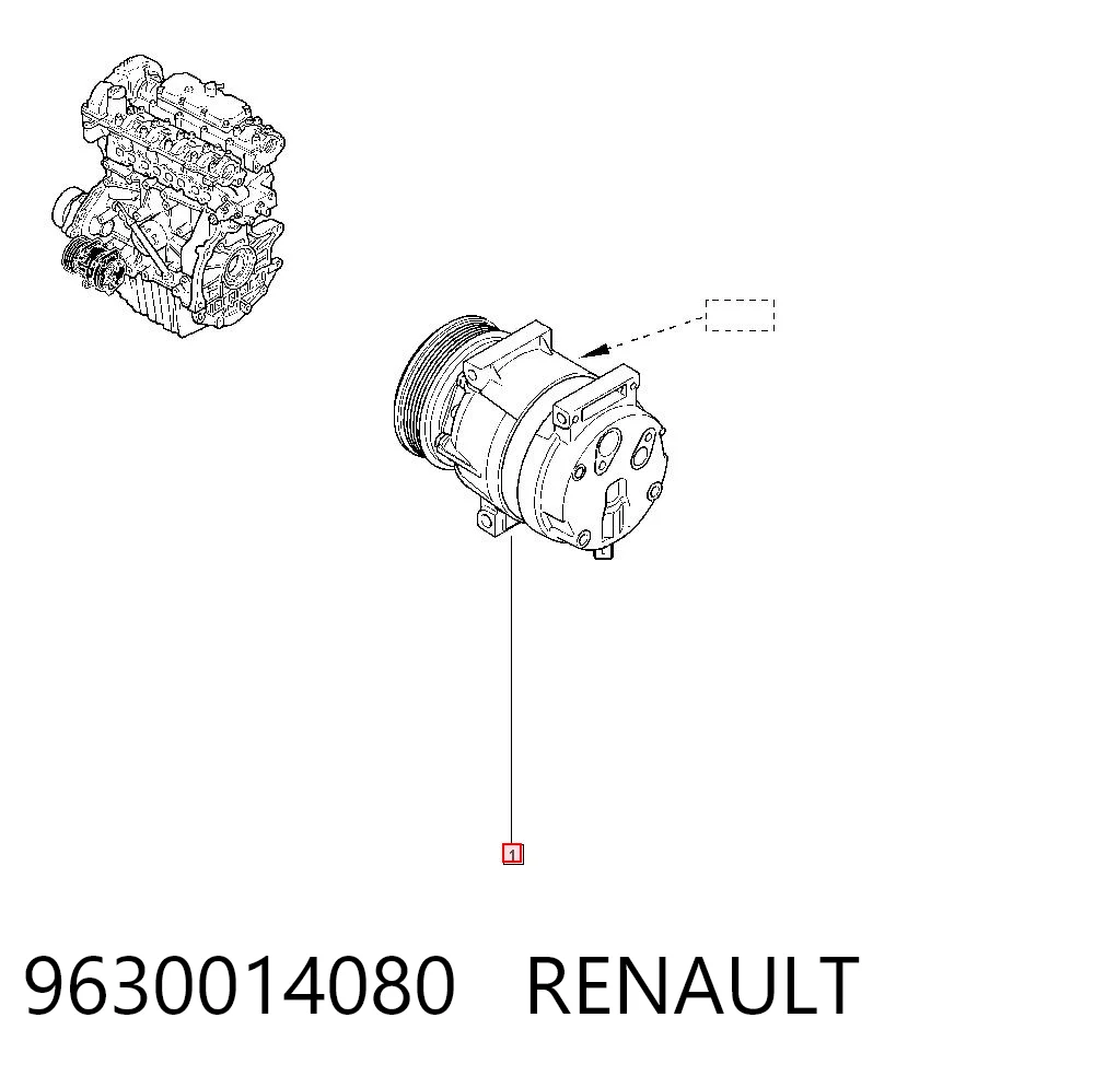 9630014080 Renault (RVI) Компрессор хладагента