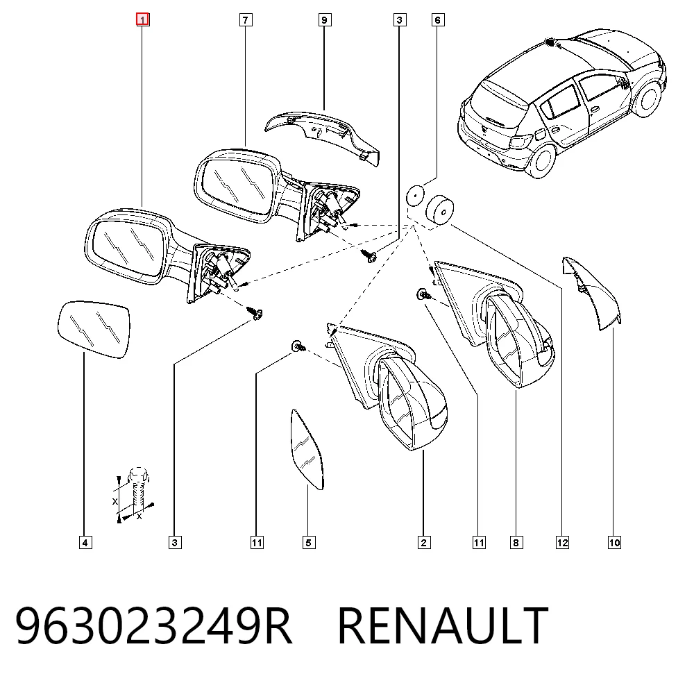 Зеркало заднего вида, левое AND 30857068 цена, от 43.57 USD