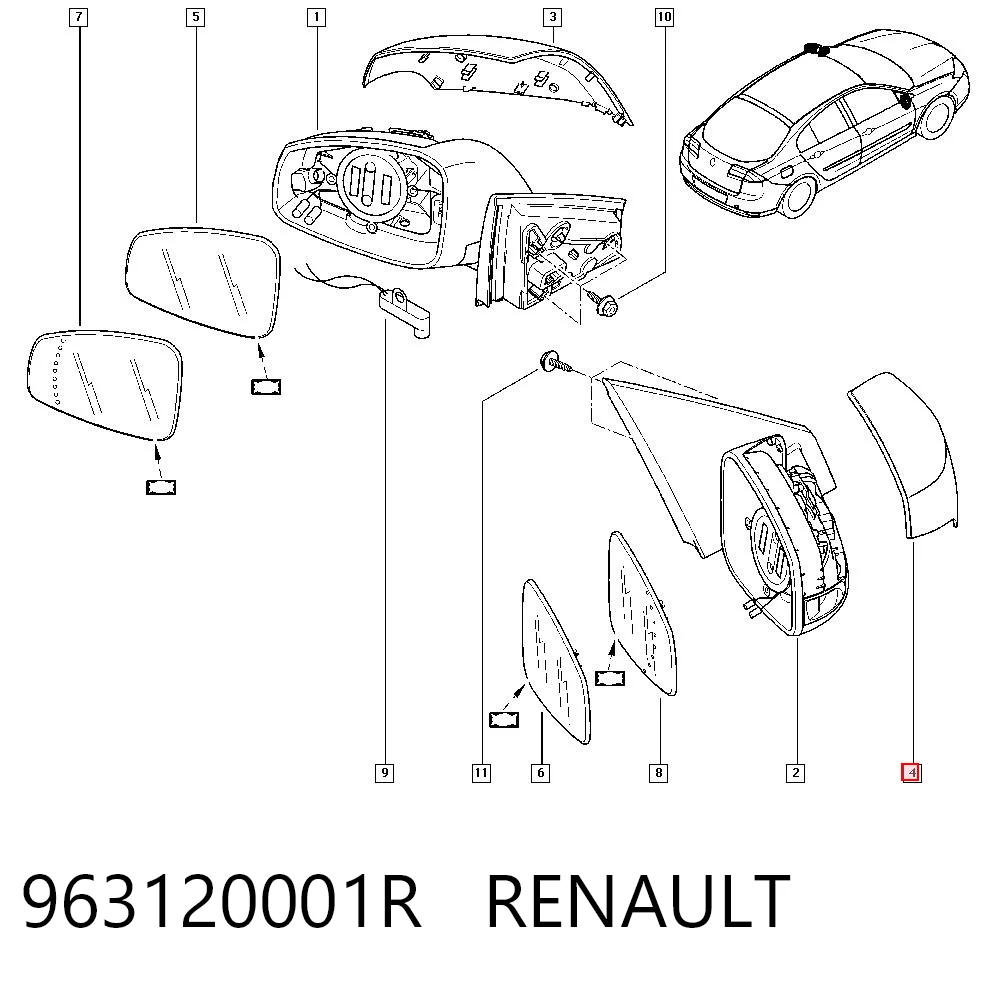 RV80137 Magneti Marelli Накладка зеркала заднего вида, правая